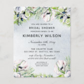 Budget Dusty Blue Floral Bridal Dusche Einladungen (Vorderseite)