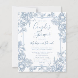 Budget Dusty Blue Floral Couples Dusche