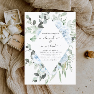 Budget Dusty Blue Floral Greenerity Wedding