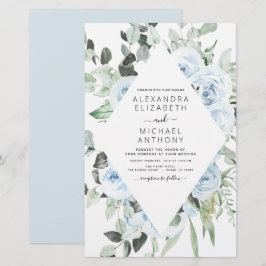 Budget Dusty Blue Floral Greenerity Wedding
