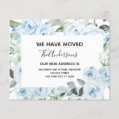 Budget Dusty Blue Floral Moving Ankündigung (Vorderseite)
