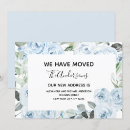 Budget Dusty Blue Floral Moving Ankündigung