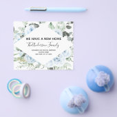 Budget Dusty Blue Floral Moving Ankündigung Flyer (Einzeln)