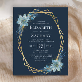 Budget Dusty Blue Floral Navy Winter Hochzeit