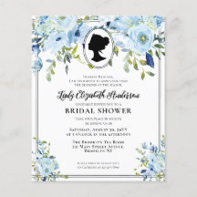 Budget Dusty Blue Floral Regency Era Brautparty