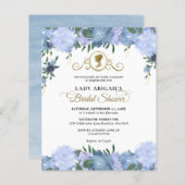 Budget Dusty Blue Floral Viktorianisches Brautpart (Vorne/Hinten)