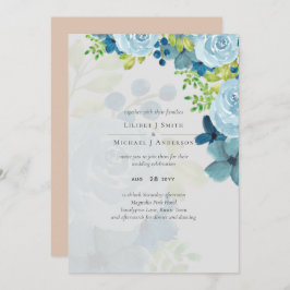 Budget Dusty Blue Floral Wedding