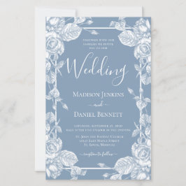 Budget Dusty Blue Floral Wedding