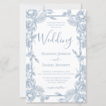 Budget Dusty Blue Floral Wedding