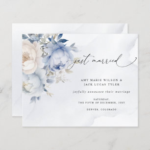 Budget Dusty Blue Floral Wedding Ankündigung