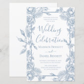Budget Dusty Blue Floral Wedding Celebration (Vorne/Hinten)