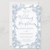 Budget Dusty Blue Floral Wedding Reception (Vorderseite)