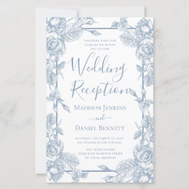 Budget Dusty Blue Floral Wedding Reception