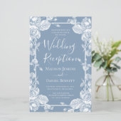 Budget Dusty Blue Floral Wedding Reception (Stehend Vorderseite)