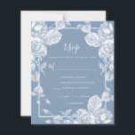 Budget Dusty Blue Floral Wedding RSVP Card<br><div class="desc">Diese elegante 4, 5 x 5, 6 Dusty Blue Floral Wedding RSVP Enclosure Card ist elegant, modern, elegant und charmant - sie passt perfekt zum Budget Dusty Blue Wedding Reception Invitation. Seine exquisite Kombination aus anmutigen, staubblauen Rose und weich gezogener Vegetation ist geflogen, zart und schön. Das monochrome Design ist...</div>