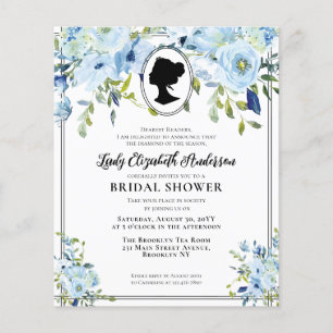 Budget Dusty Blue Florales Hochzeitsdusche im Rege
