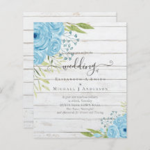 Budget Dusty Blue Flowers Limon Wedding