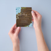 Budget Dusty Blue Flowers Limon Wedding Flyer (Gruppe)