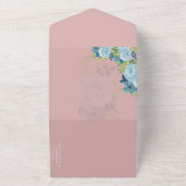 Budget Dusty Blue Flowers Sage Wedding All In One Einladung (Außenbereich)