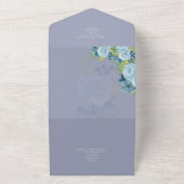 Budget Dusty Blue Flowers Sage Wedding All In One Einladung (Außenbereich)