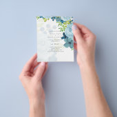 Budget Dusty Blue Flowers Sage Wedding Flyer (Gruppe)