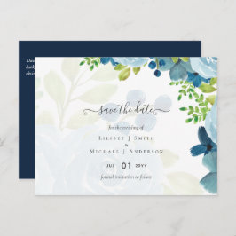 Budget Dusty Blue Flowers Sage Wedding Postkarte