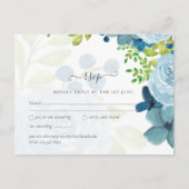 Budget Dusty Blue Flowers Sage Wedding Postkarte (Vorderseite)