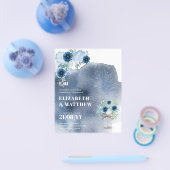 Budget Dusty Blue Flowers Weddingings Flyer (Einzeln)