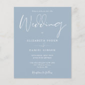 Budget Dusty Blue Foto Hochzeit Einladung (Vorderseite)
