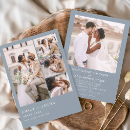 Budget Dusty Blue Foto Hochzeit Einladung