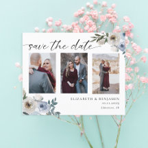 Budget Dusty Blue Foto Wedding Save the Date