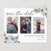 Budget Dusty Blue Foto Wedding Save the Date (Vorderseite)