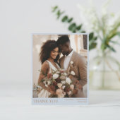 Budget Dusty Blue & Gold Hochzeit Vielen Dank (Stehend Vorderseite)