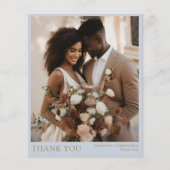 Budget Dusty Blue & Gold Hochzeit Vielen Dank (Vorderseite)