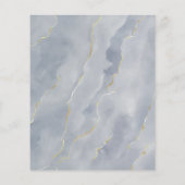 Budget Dusty Blue Gold Marble Wedding Menü (Hinten)