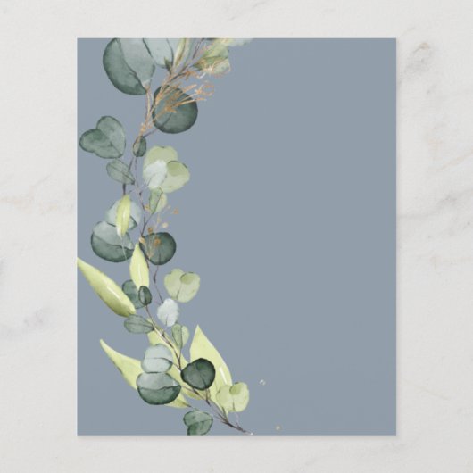 Budget Dusty Blue Greenery Eucalyptus Wedding (Rückseite)