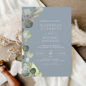 Budget Dusty Blue Greenery Eucalyptus Wedding