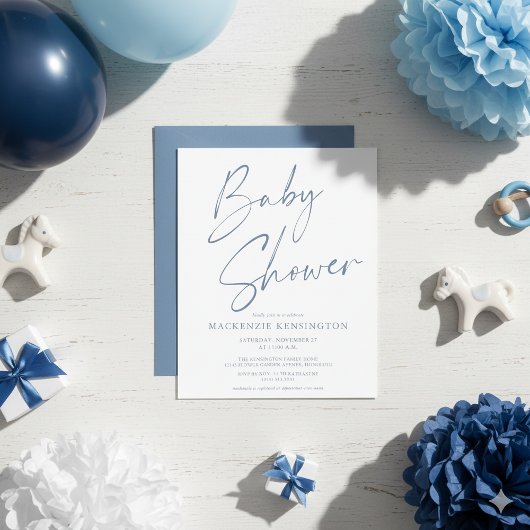 Budget Dusty Blue handgeschriebene Script Baby Dus