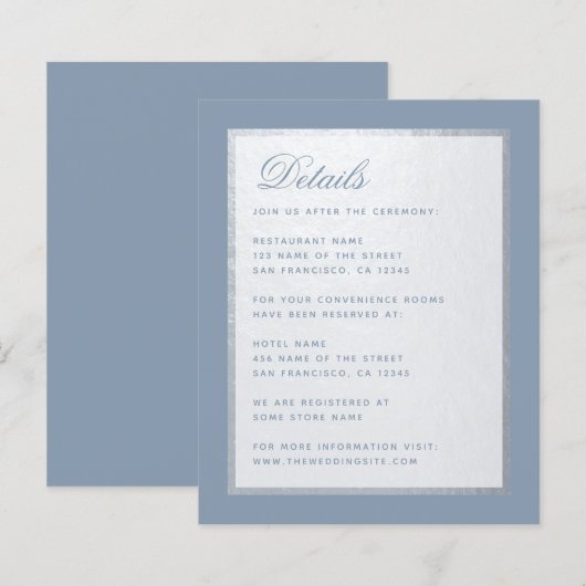Budget Dusty Blue Imitats Silver Wedding Details C (Vorne/Hinten)