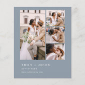 Budget Dusty Blue Minimalistisch Wedding Einladung (Vorderseite)