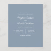 Budget Dusty Blue Modern Wedding Einladung (Vorderseite)