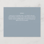Budget Dusty Blue Monochrome Wedding RSVP Flyer (Hinten)