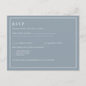 Budget Dusty Blue Monochrome Wedding RSVP Postkarte (Vorderseite)