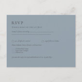Budget Dusty Blue Monochrome Wedding RSVP Postkarte (Vorderseite)