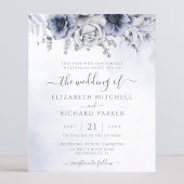 Budget Dusty Blue Navy Blues Hochzeitseinladung