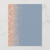 Budget Dusty Blue Peach Glitzer Hochzeit Einladung (Rückseite)