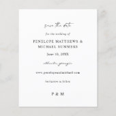 Budget Dusty Blue Pink Floral Save the Date (Rückseite)