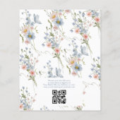 Budget Dusty Blue QR Code Bridal Dusche Einladung (Rückseite)