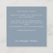 Budget Dusty Blue QR Code Hochzeit Einladung (Rückseite)