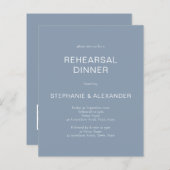 Budget Dusty Blue QR Code Probe Dinner einladen (Vorne/Hinten)